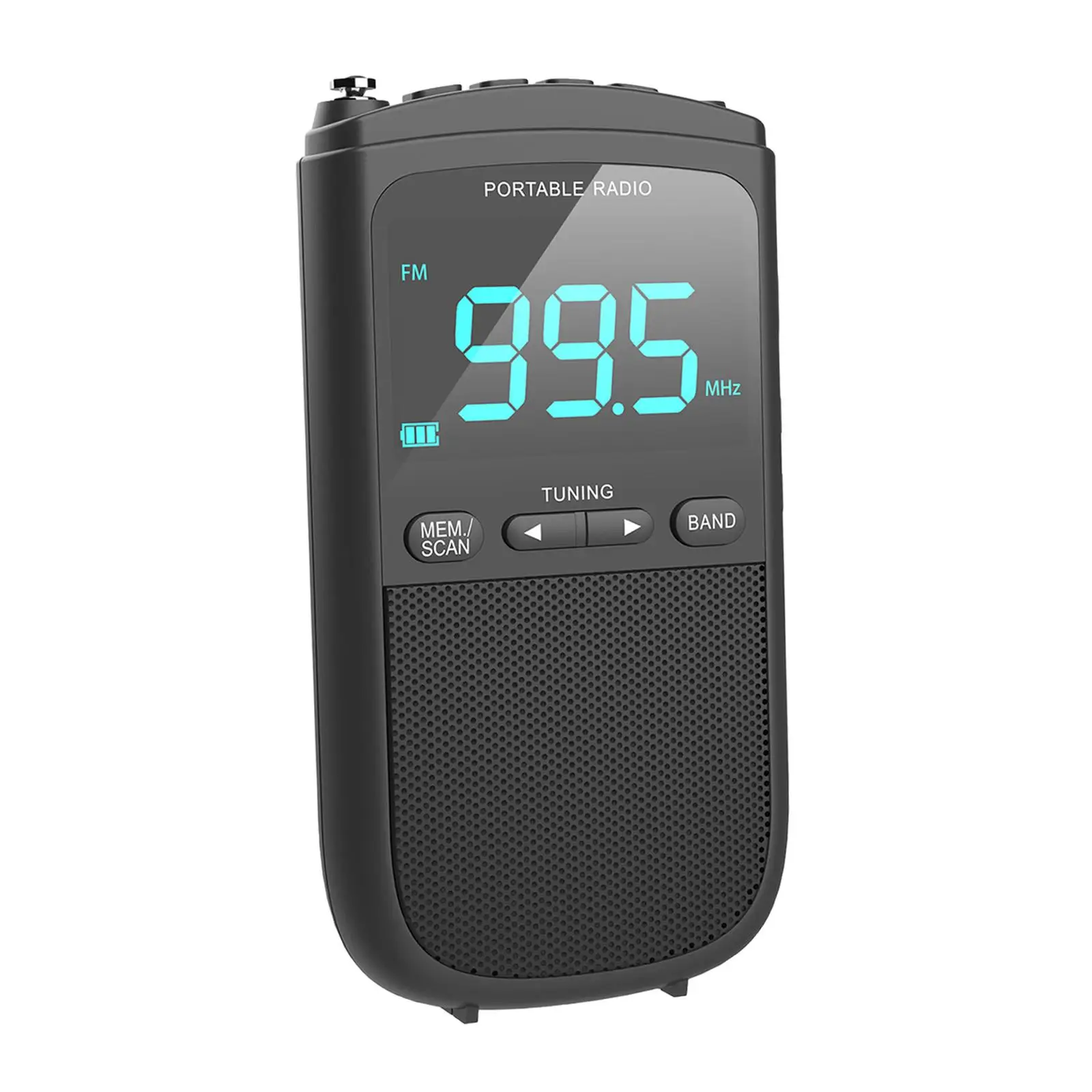 Digital Radio for Elder Dark Gray Small Pocket Radio for Indoor Bedroom Work