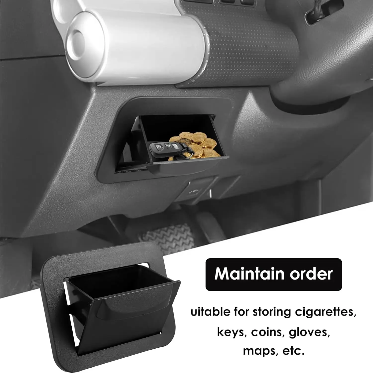 

1PCS Car Fuse Storage Box For Toyota FJ Cruiser 2007-2021 Car Center Console Coin Storage Tray Container Accessories