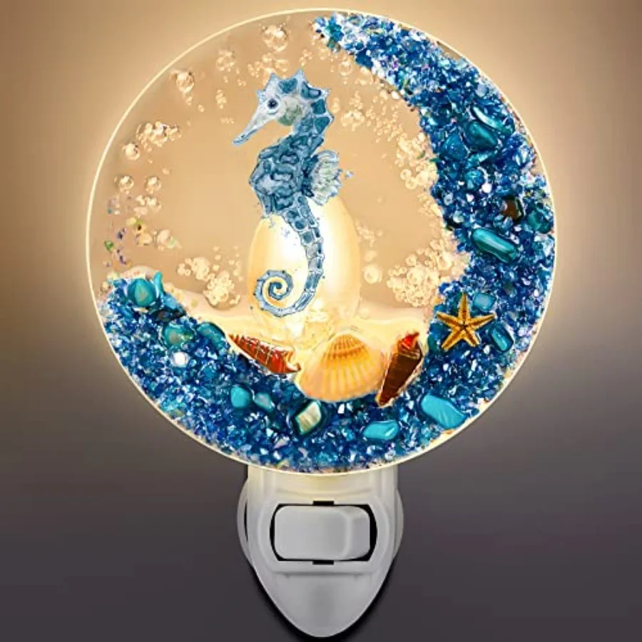 Plug in shell Night Light Ocean Animal Decorative Night Light Plug in Beach Lamps Vintage Ocean Lamps for Adult for Home Bedroo