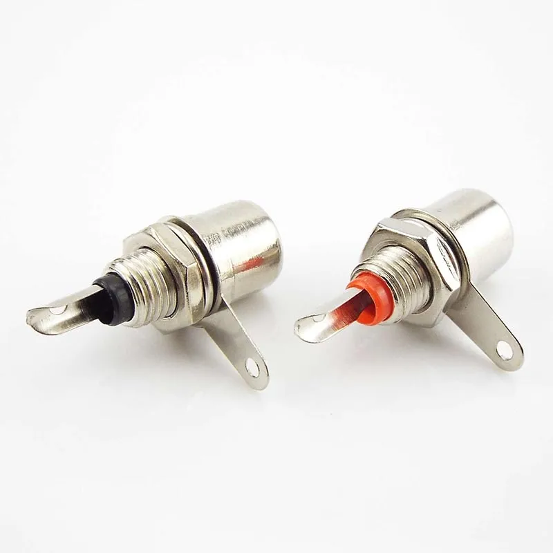 RCA Panel Mount Connector RCA Female Socket RCA Phono Chassis Audio Socket Plug Connector Bulkhead Meal Connectors A6