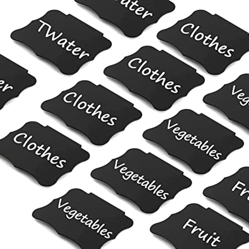 24 buah Label untuk tempat penyimpanan dengan 3 penanda kapur hitam untuk tempat penyimpanan Label dapur pemegang Label klip