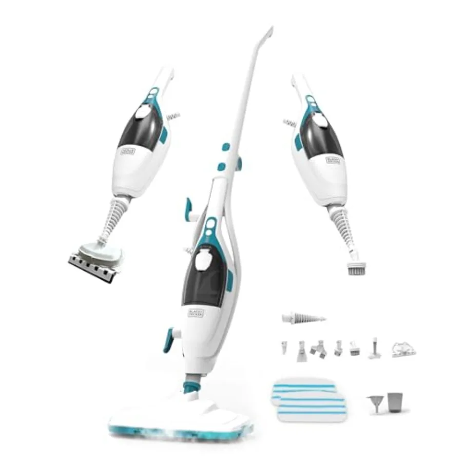 

2-in-1 Steam Mop and Handheld Steam Cleaner 1500W Electric Floor Steamer with 180° Swivel Steering Fast 30s Heat-Up Compact Fol