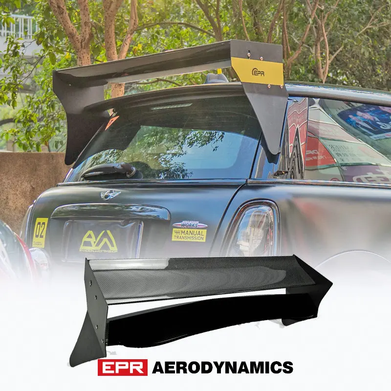 For Mini Cooper S R56 M7 Style Partial Carbon Blade with Frp Bottom Roof Spoiler (Aluminmum End Cap)