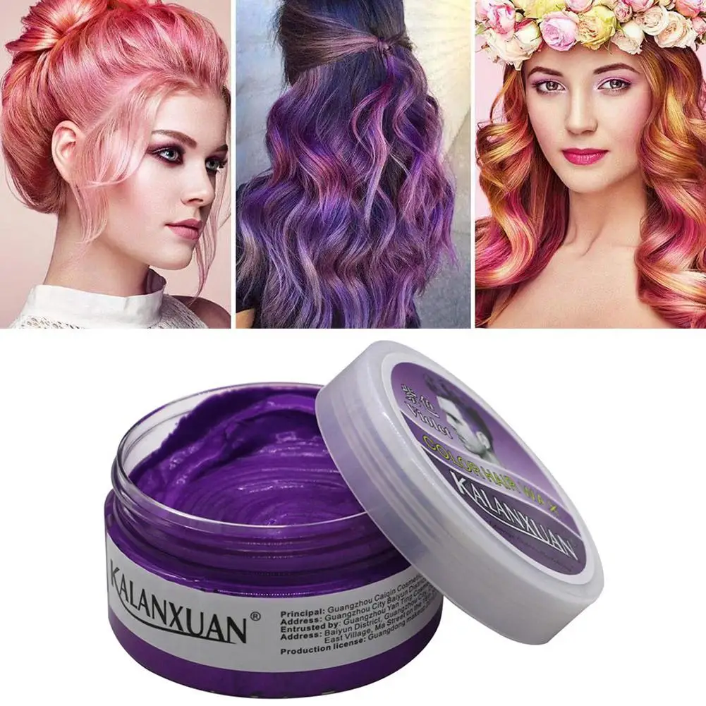 9 Color Hair Colors Wax Dye Clay Temporary Molding Paste Black Color Hair Clay Temporary Hair Dye Blue Burgundy Grandma Gray