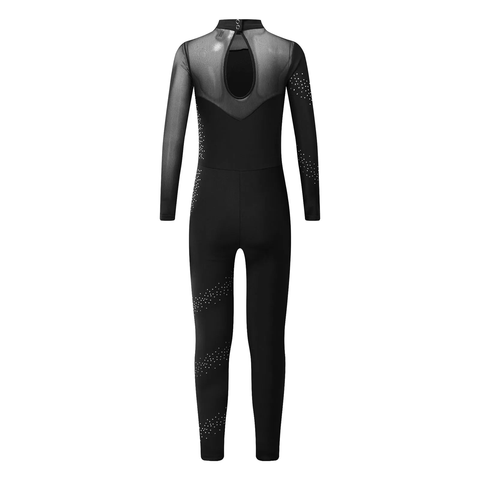 Kinderen Meisjes Ritmische Gymnastiek Artistiek Schaatsen Kostuum Full Body Ballet Unitard Jumpsuit Lange Mouw Nauwsluitende Body