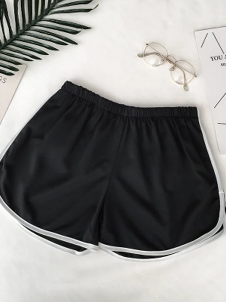 

2024 Simple Women Casual Shorts Patchwork Body Fitness Workout Summer Shorts Female Elastic Skinny Slim Beach Egde Short Hot