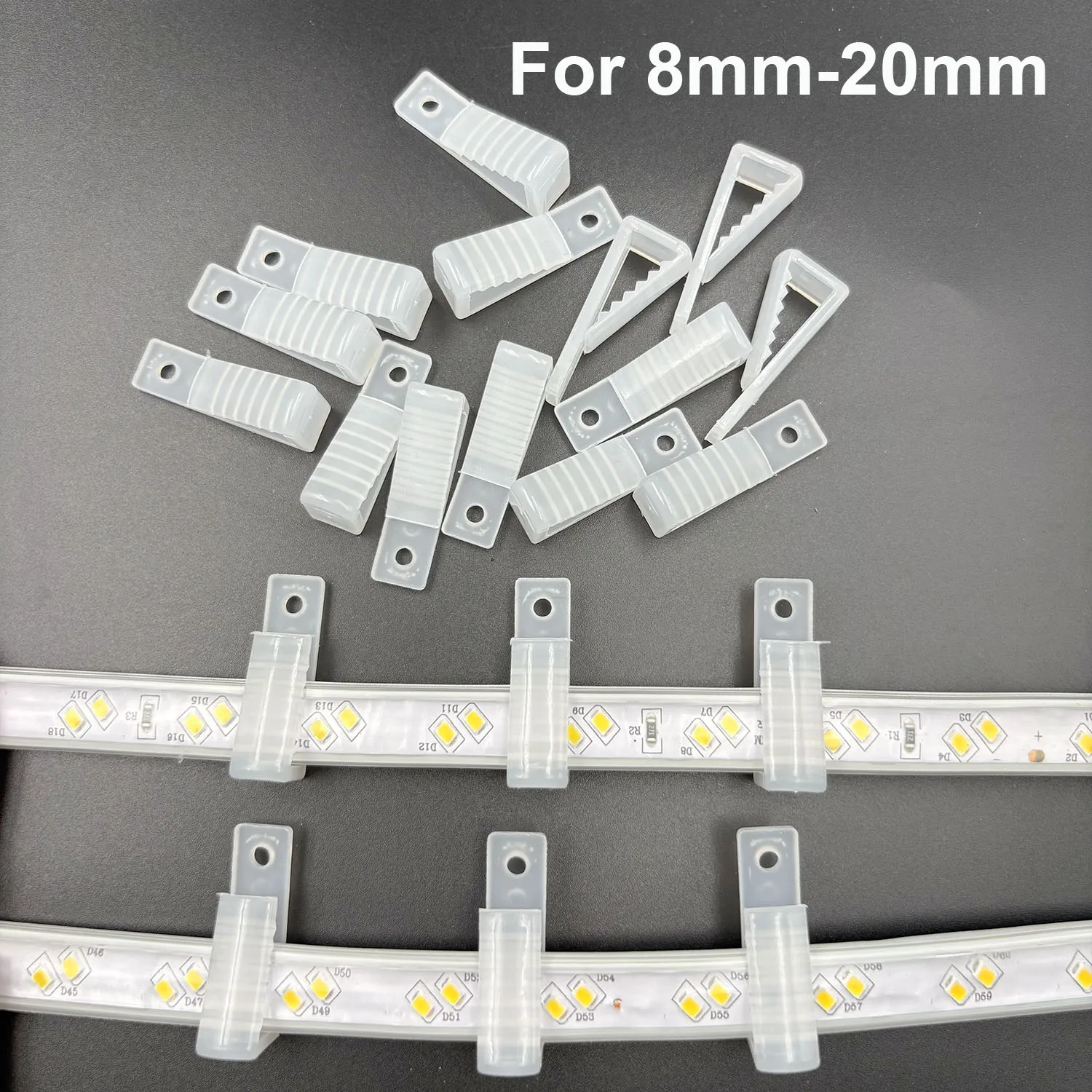 

5-100 шт. светодиодный разъем, фиксирующие зажимы, пластиковая пряжка для 8 мм-20 мм COB RGB Neon WS2812, аксессуары для крепления освещения