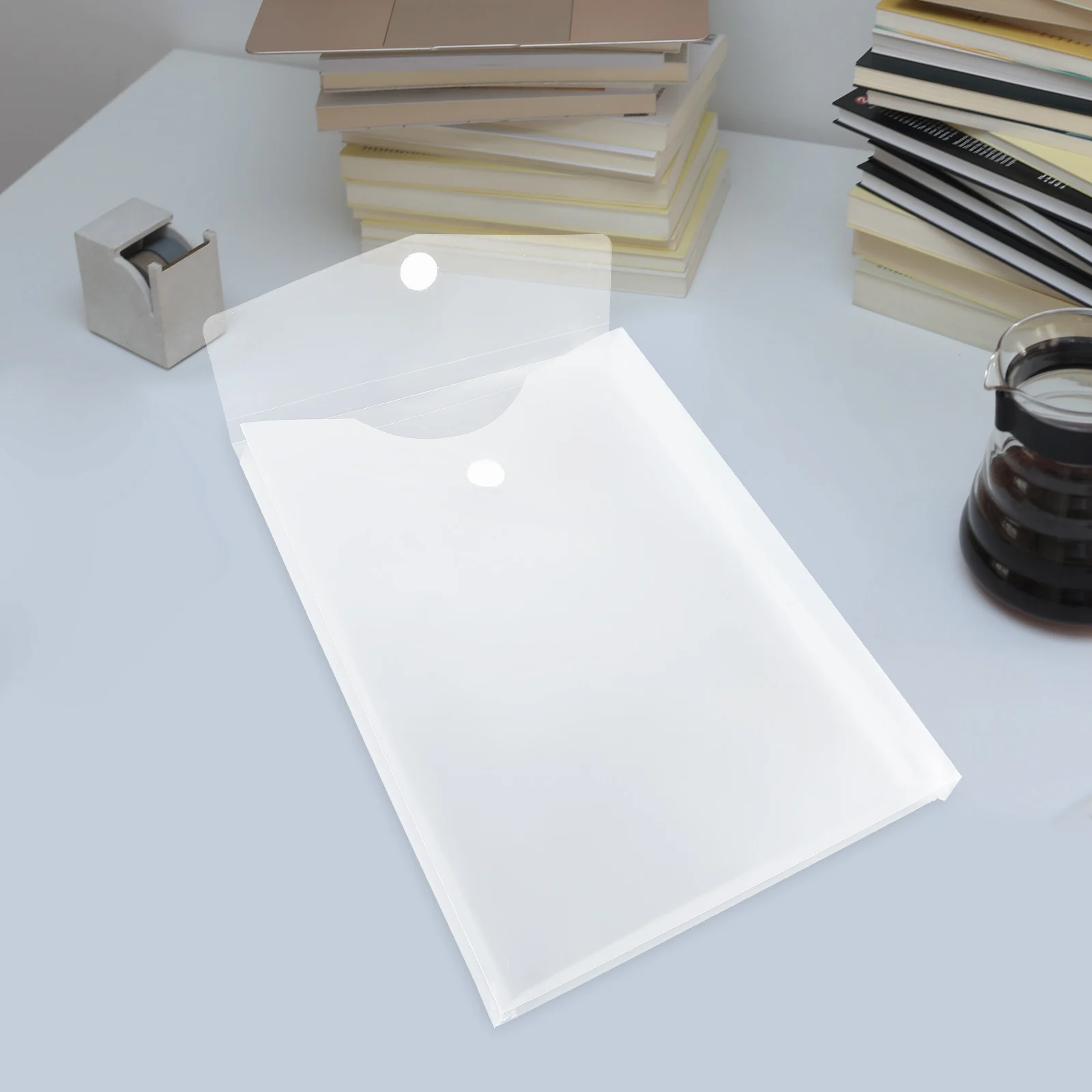 

10pcs Paperboard Storage Bags Thick File Pockets Snap Button For Office School Document Holder Transparent File Organizer