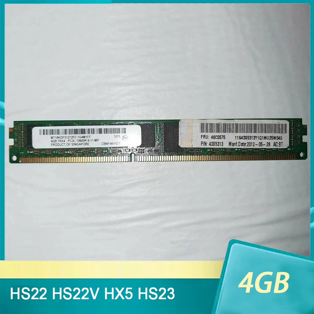 

Серверная память для IBM RAM HS22 HS22V HX5 HS23 LVP 46C0575 49Y1440 43X5313 4 ГБ DDR3 1333 REG