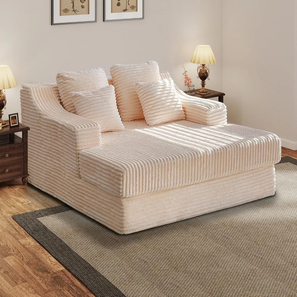 كرسي أريكة صالة تشيس كرسي أريكة سرير مريح داخلي كبير الحجم مع أربعة وسائد كرسي أريكة منجد منفوش لغرفة المعيشة #1