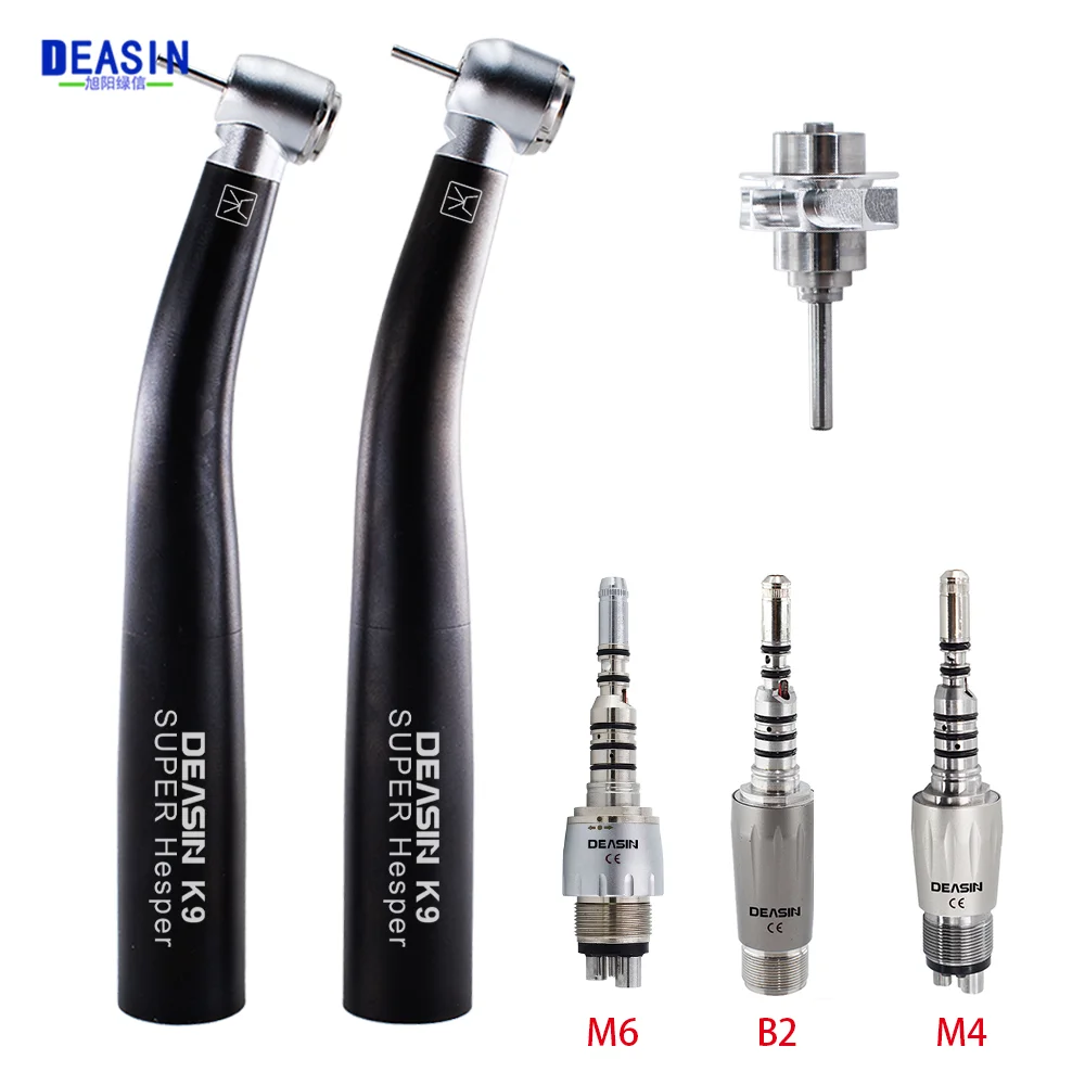 Dental Black LED Fiber Optic High Speed Handpiece Torque Head Air Turbine Ceramic Bearing For KaVo Coupler Dentist Tools