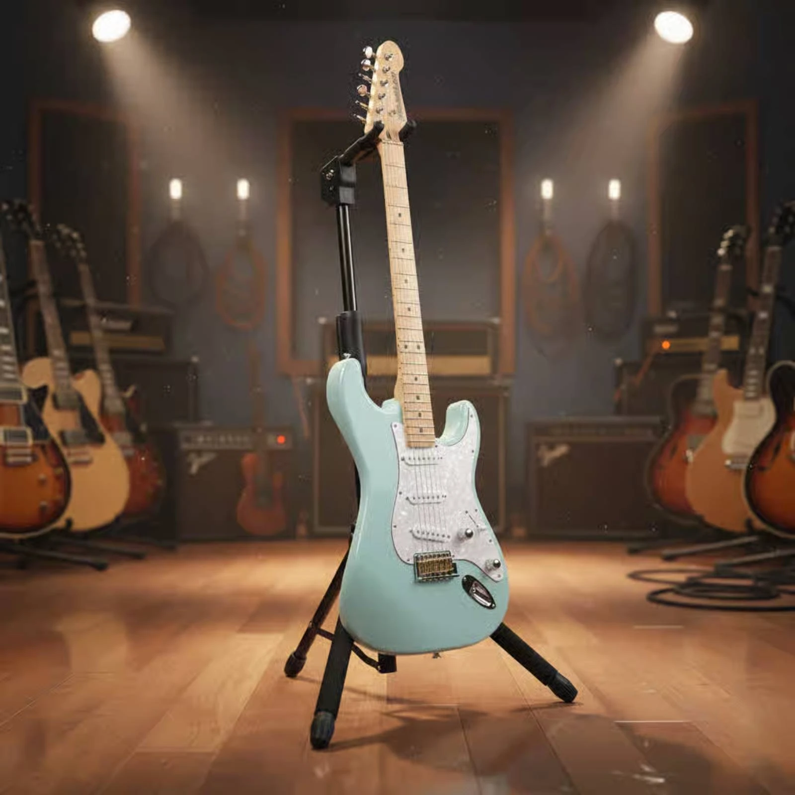 

Guitar Floor Stand Foldable Tripod Guitar Stand Padded Support