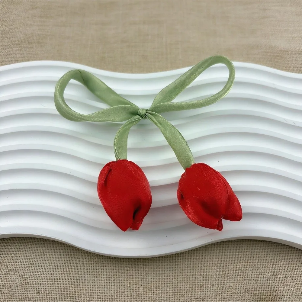 5Pcs Fashion DIY Tulip Lace-up Straps Ornaments Sweet Curtain Tieback Baking Decoration Hair Cord