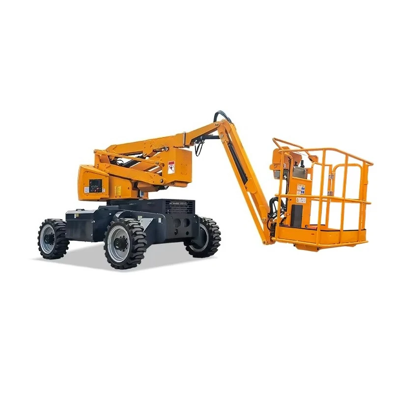 High Quality Battery Type Aerial Work Platform Towable Man Lift 20m 24m 28m Towable Articulated Boom Lift for Sale