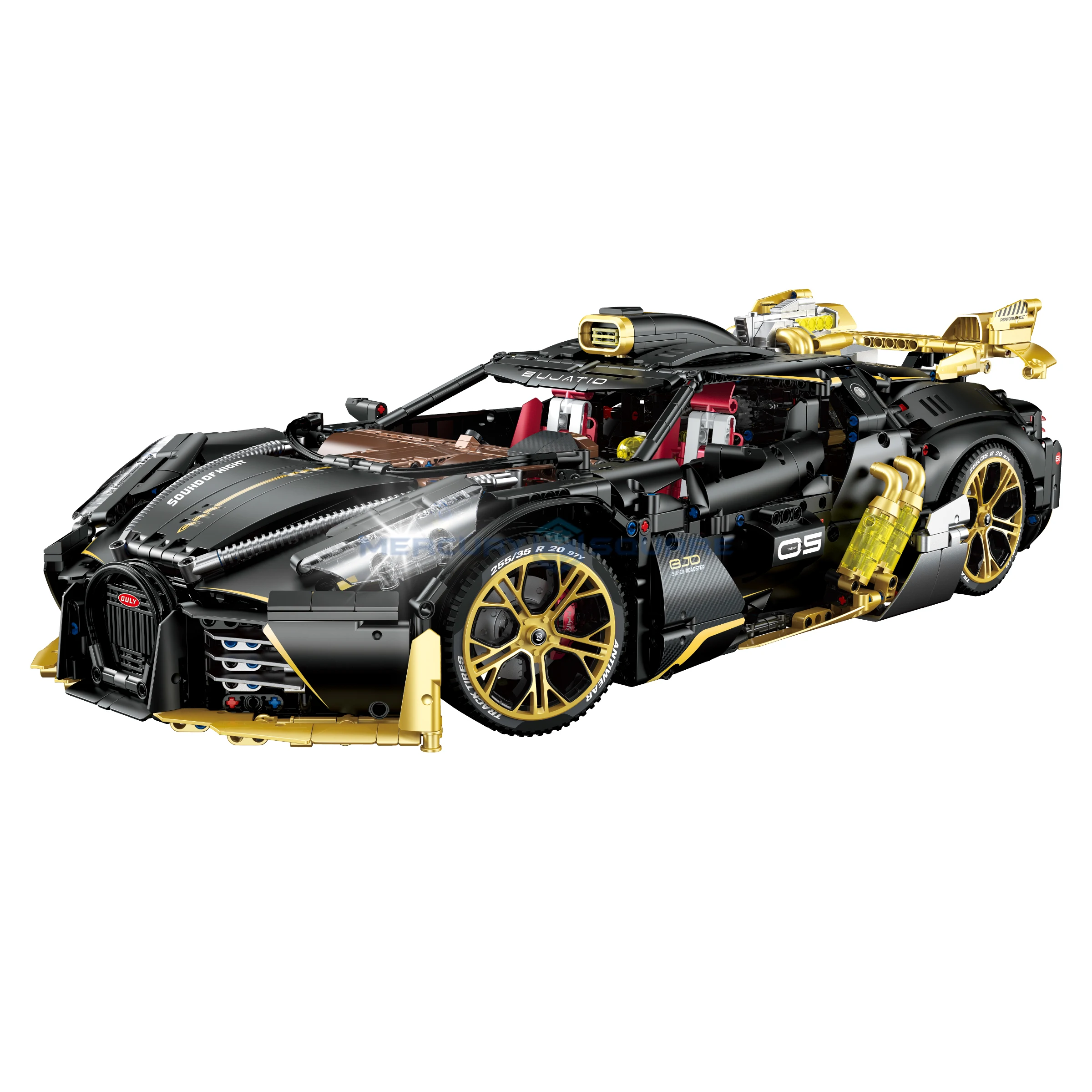 

Black Midnight Sound Roadster 1:8 MOC 10631 Model Bricks Set Furious High Tech Vehicle Development Creative Gift Toy Boys Kids