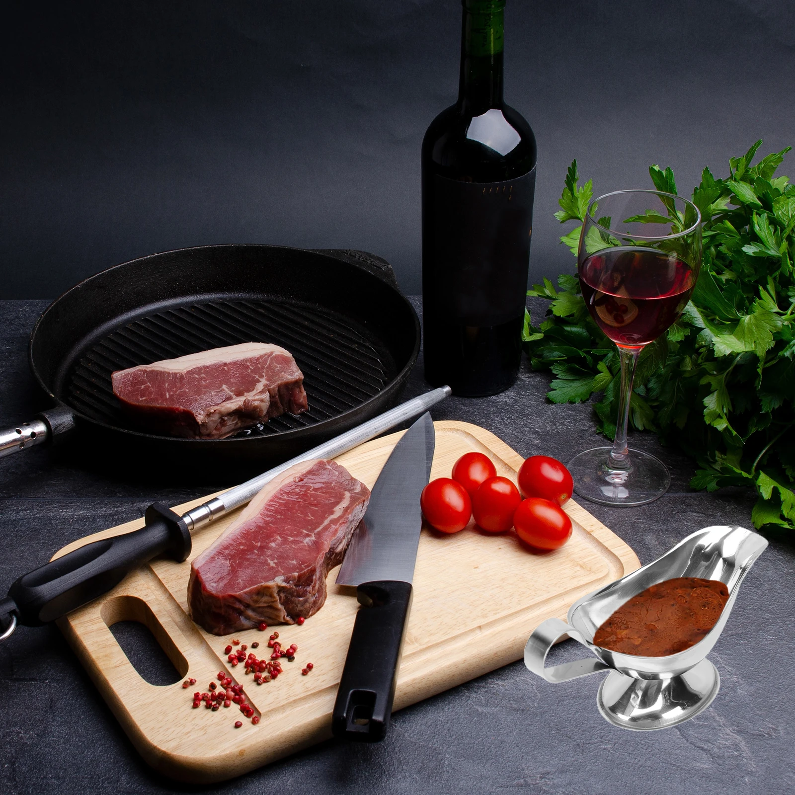 

Boat 1 Pc Stainless Steel Gravy Boats Sauce Cup Juice Cups Soy Sauce Holder 90ml Reusable Containers for Steak