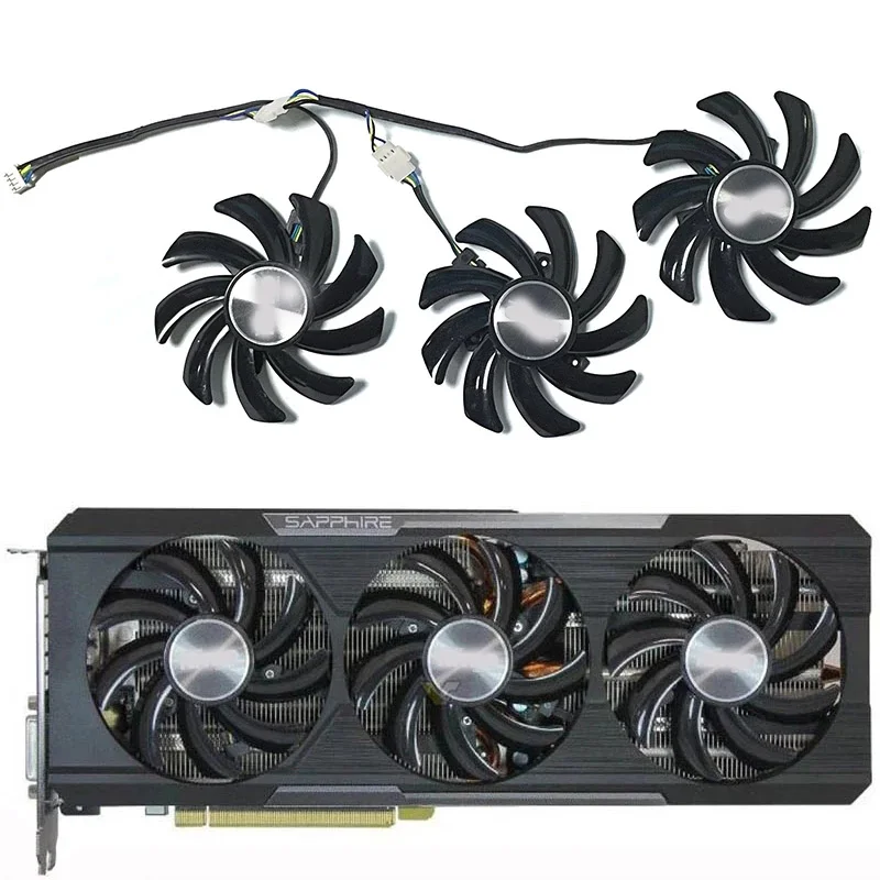 

3pcs4pin85mm FDC10H12S9-C R9 290X/390/390X Gpu Vga Cooler для Sapphire R9-290X R9 390 8G Nitro R9 390X 8G D5 Tri-X видеокарта