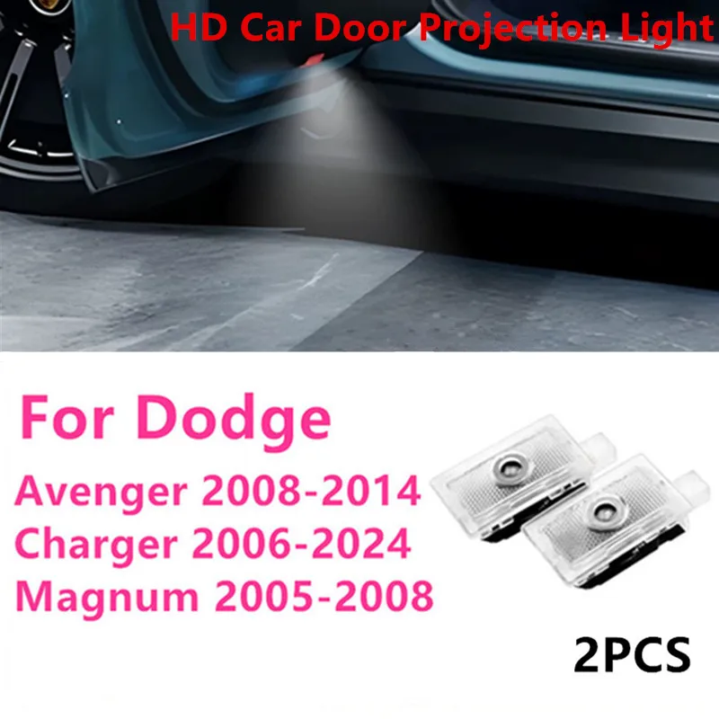 Car Door Light LED Ghost Welcome Emblem Light For Dodge Charger 2006-2019 2007-2010-2013-2018 Magnum 2005-2008 Avenger 2008-2014