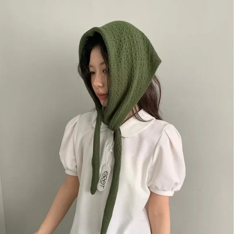 

All Wool Early Spring New Style Solid Color Simple and Versatile Large Triangular Scarf Women Fashionable Multifunctional Shawl