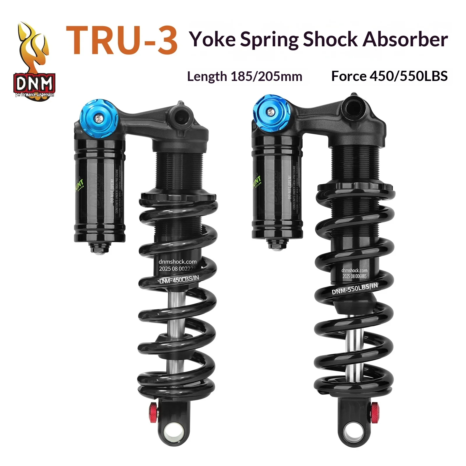 Adjustable Damping DNM TRU-3 Mountain Bike Rear Shock Absorber With Trunnion Suspension For Soft Tail Bikes