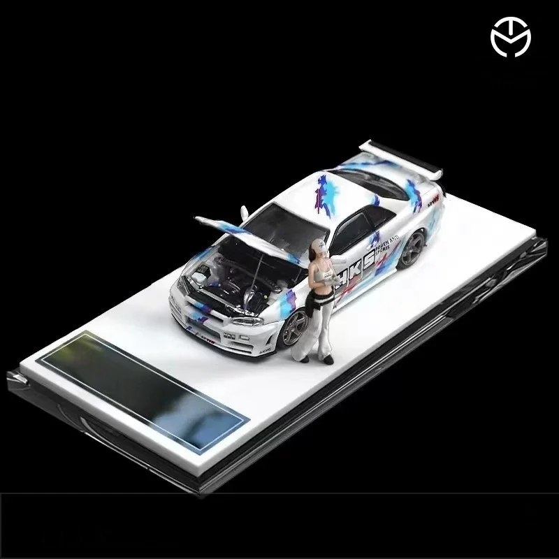 TimeMicro 1/64 Skyline R34 Chameleon/Falken/Pink alloy model