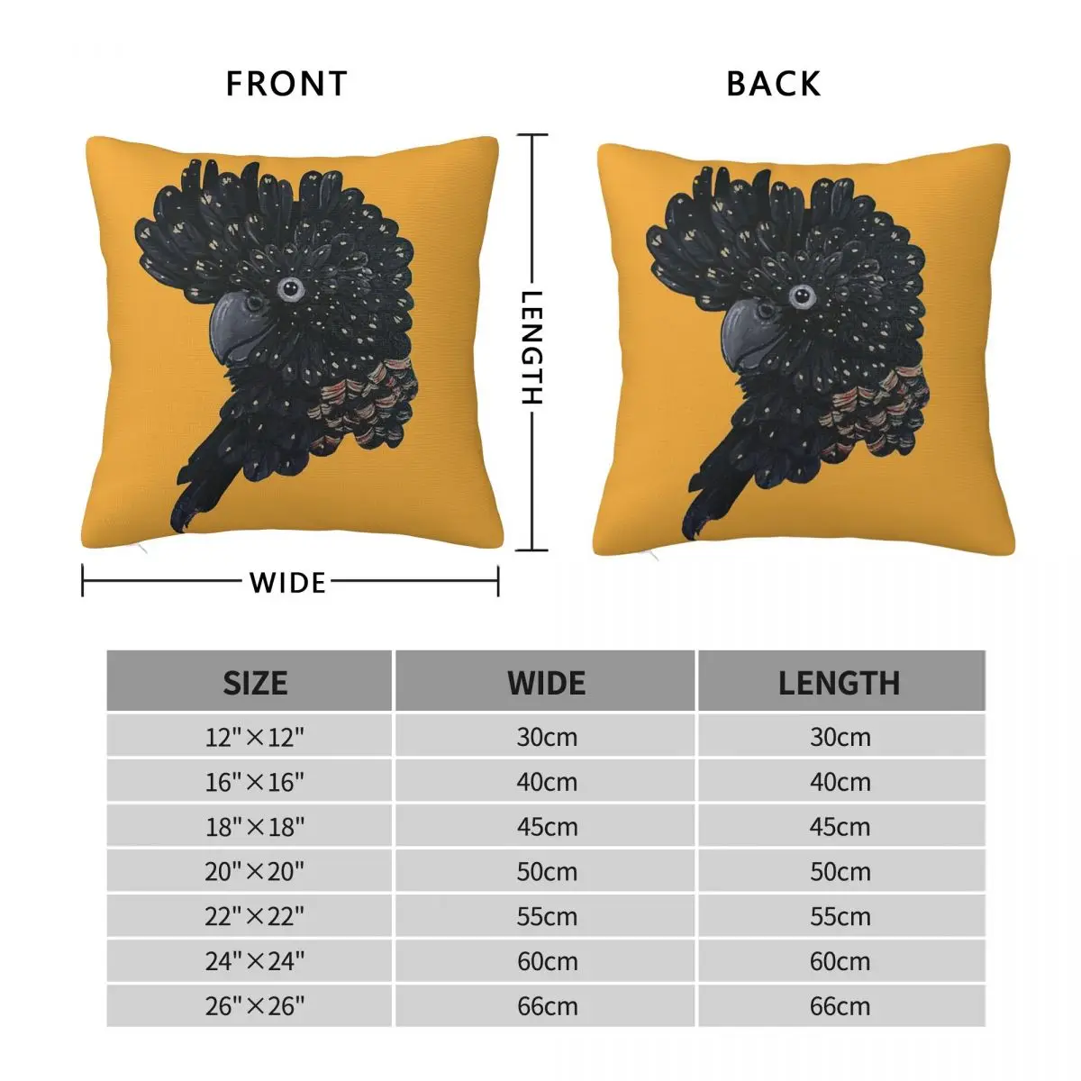 Red Tailed Black Cockatoo Pillowcase Polyester Linen Velvet Printed Zip Decor Throw Pillow Case Car Cushion Cover