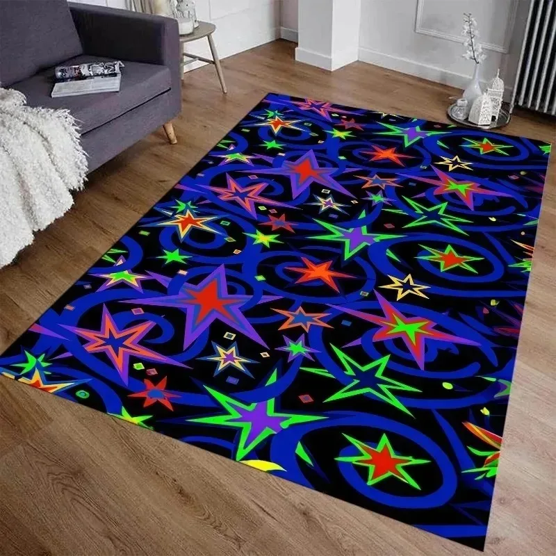 Arcade Stars Bowling Alley Teppich 90er Jahre Arcade Retro Teppich rutschfeste Heimkino Filmraum Bodenmatte Gamer Raumdekoration Retro Geschenk