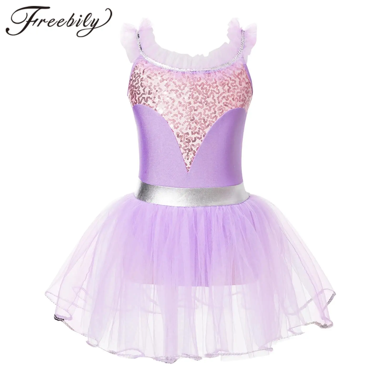 

Tutu Girls Sequin Ballet Dress Kids Tulle Gymnastics Leotard Ballerina Dance Dress Jazz Dancing Party Performing Dancewear