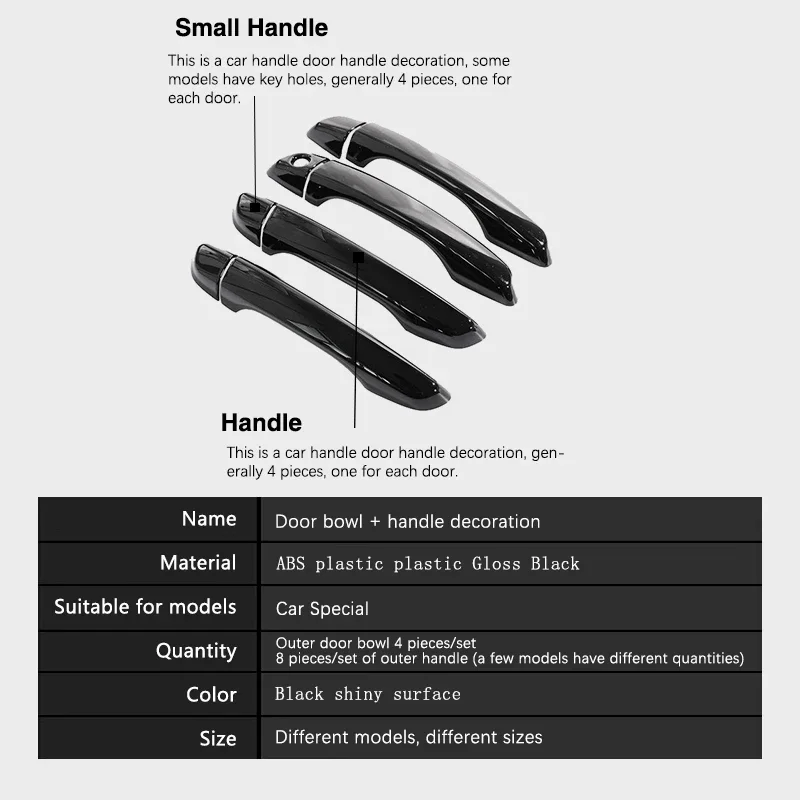 for Citroen Berlingo K9 2019 2020 2021 2022 Peugeot Partner Rifter Gloss Black Outer Door Handle Cover Stickers Car Accessories