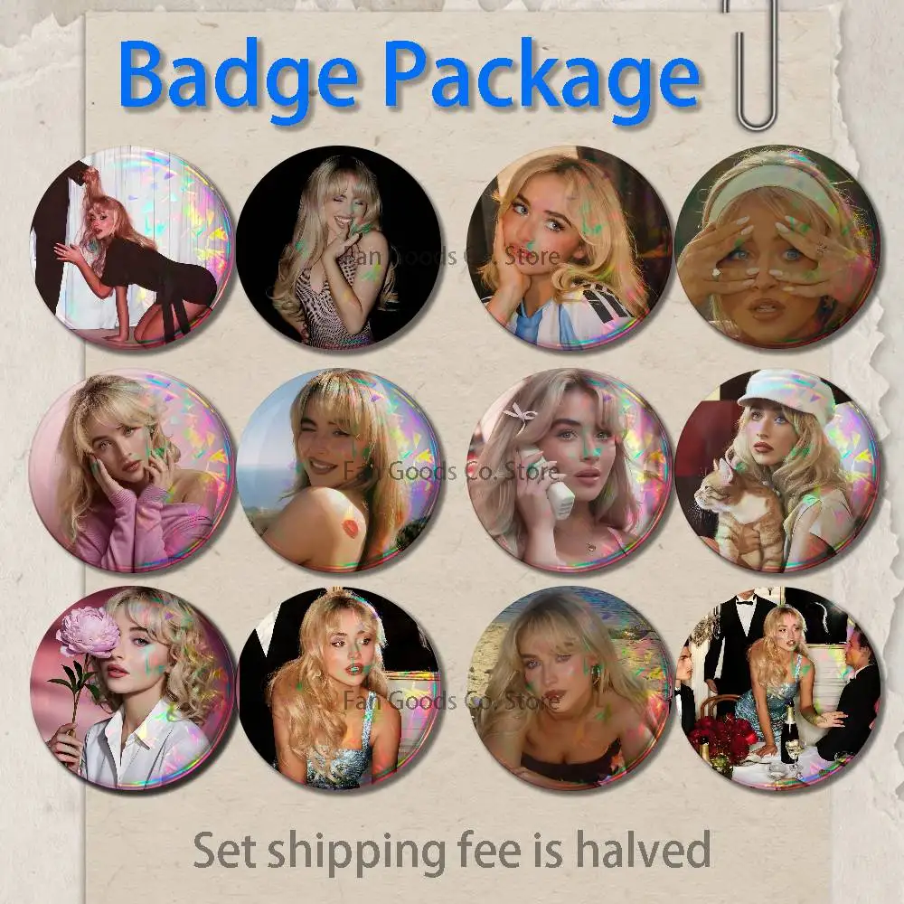 

S-Sabrina Singer CarpenterS Brooches for Backpack Accessories 25,32,44,58,75mm Round Enamel Pins 2-piece set Cartoon Anime Badge