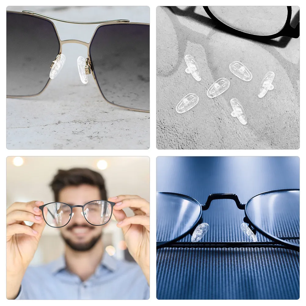 

20Pairs Anti-Skid Nose Pads for Eyeglasses Small Silicone Cushions Non-Slip Glasses Nose Support Replacement Parts Comfort Fit