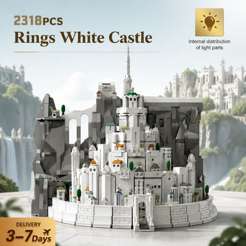 Klemmbausteine 2318-teiliges Mittelalterliches Schloss-Bausteinset, Architektur-Modellbausatz, Sammelbausteine, Heimdekoration, Kreatives Spielzeug, Geschenke für Erwachsene
