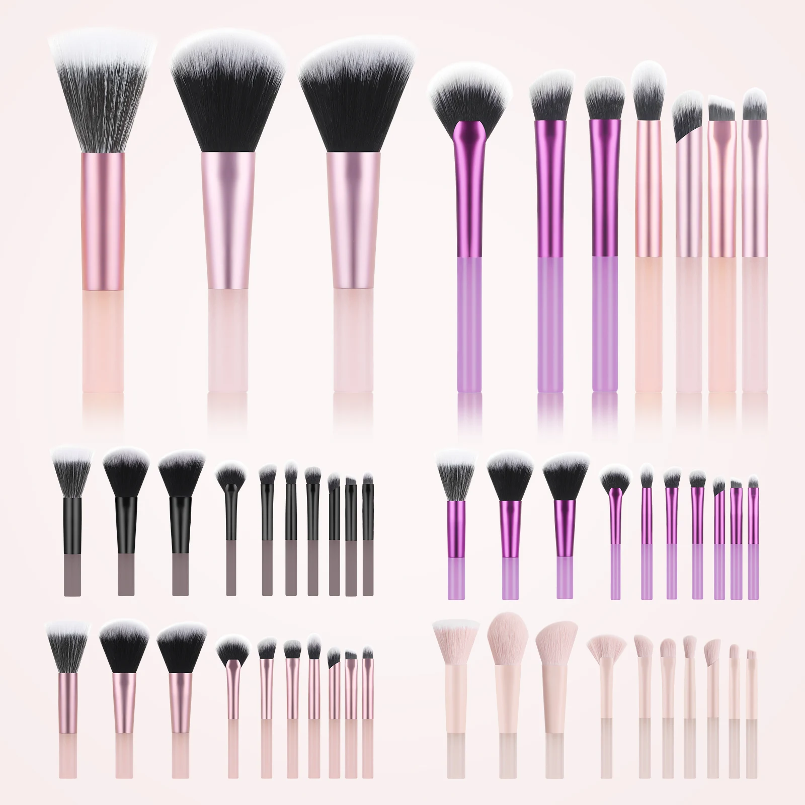 10pcs multifunctional makeup brush set - mini, compact and easy to carry, suitable for novices