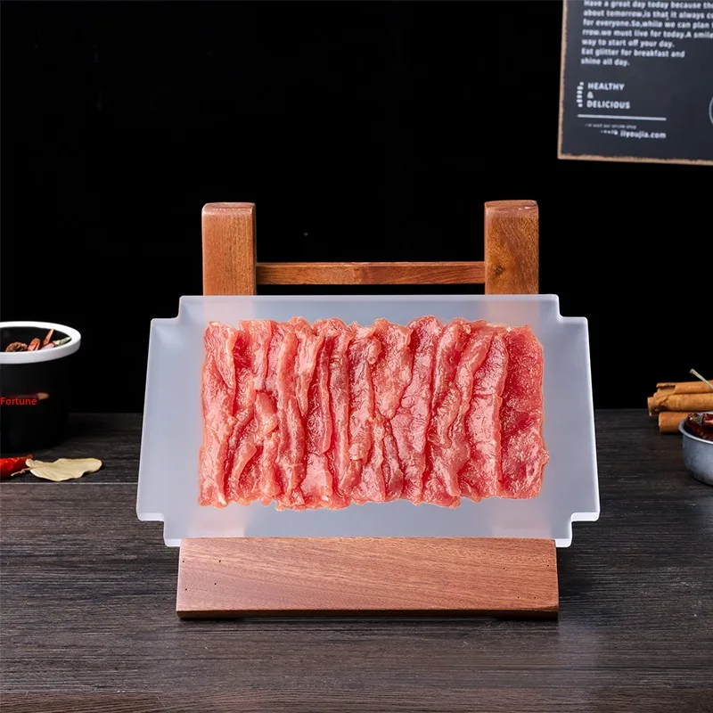 

Wooden Hand-Cut Beef Plate for Hot Pot Dining Utensils Commercially ular Special Features Non-Slip Stand Dragon Design