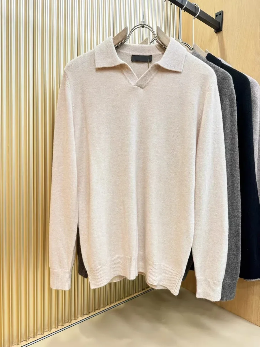 

LP old money wound lapel pure wool casual lapel polo shirt