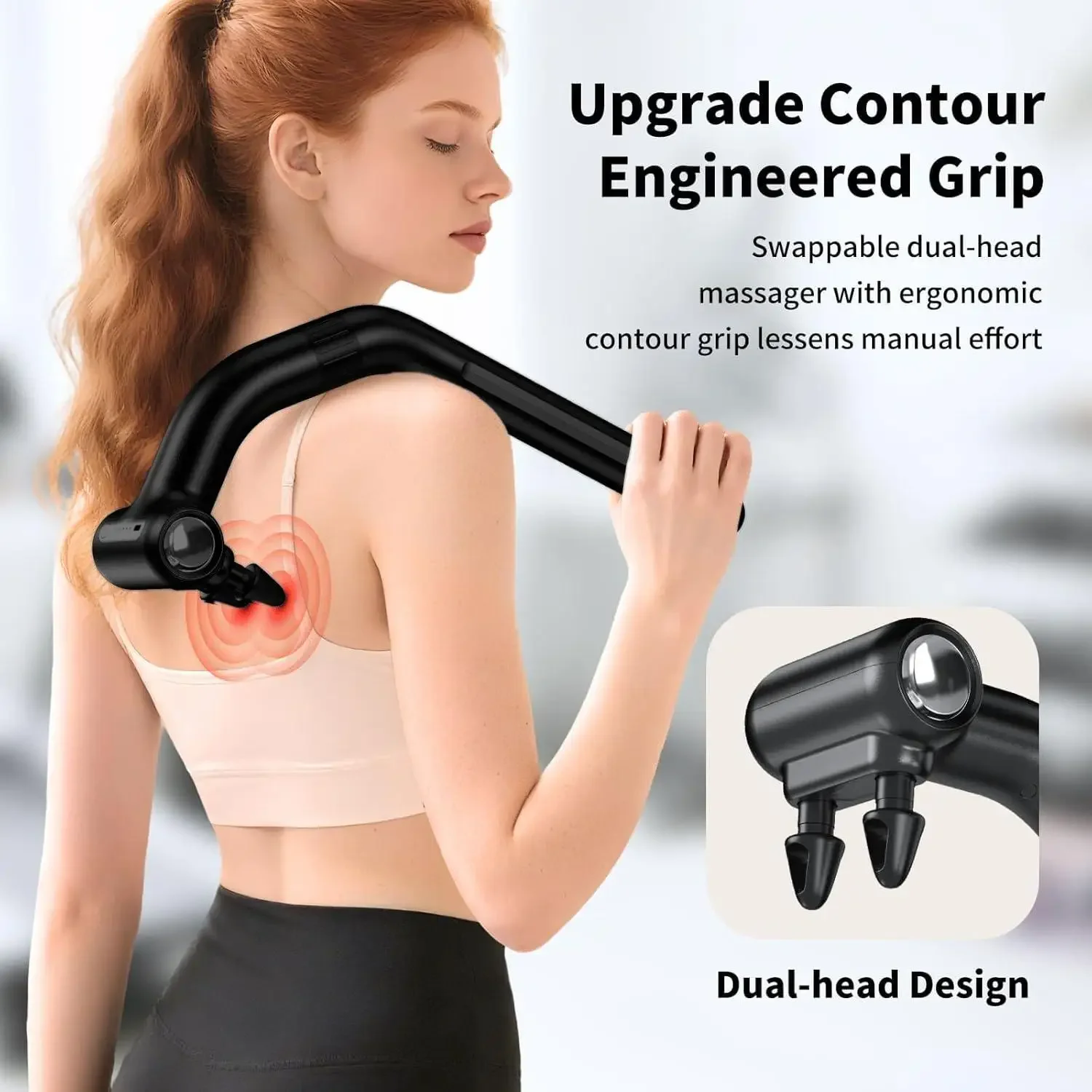 Extended Dual Head Impact Massage Gun Deep Tissue Muscle Massager for Muscle Relaxation Specially for Fitness Workout