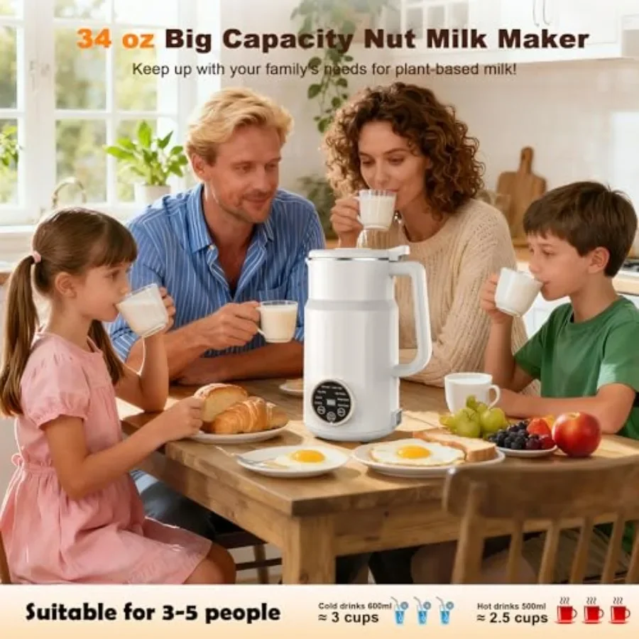 FirmHome StoreNut Milk Maker Machine10 In 1 Automatic Plant Based Milk Maker 34oz Almond Milk Machine 304 Stainless Steel With 1