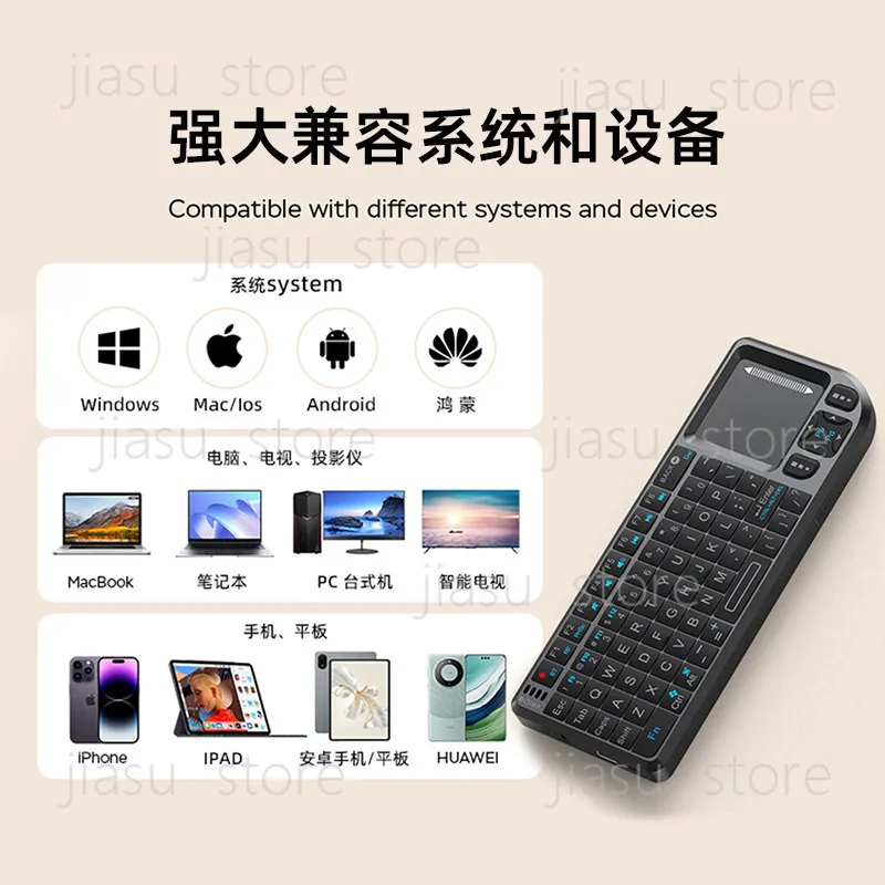 Portable K808 Mini Bluetooth Keyboard 2-in-1 with Touchpad Mouse for Phone Tablet