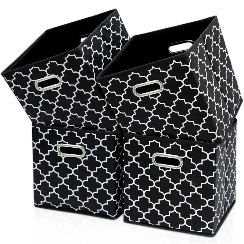 

Non-woven Metal Buckle Portable Storage Box, Foldable Fabric Thickened Storage Basket, Stationery Storage Box