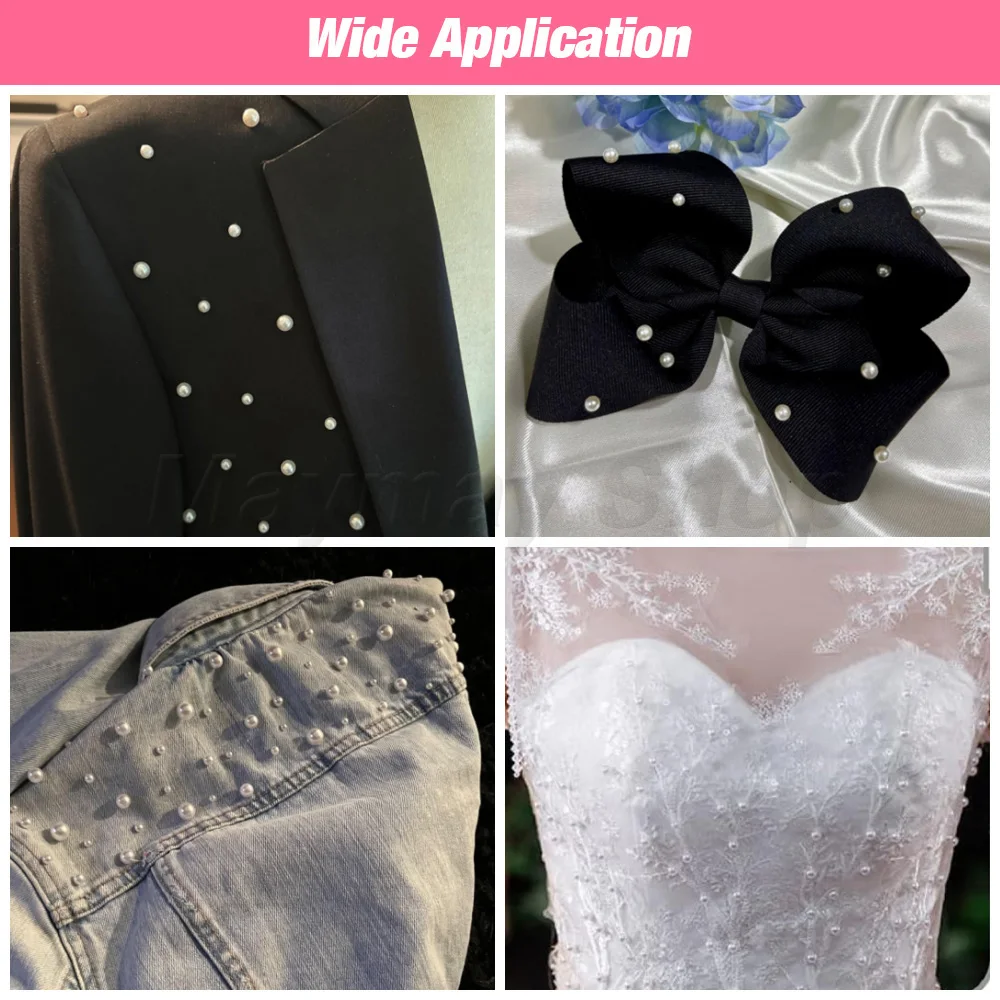 850 pièces perles acrylique Imitation perles 4-10mm perles non poreuses pour chapeaux chaussures vêtements sac à main couture projet de bricolage