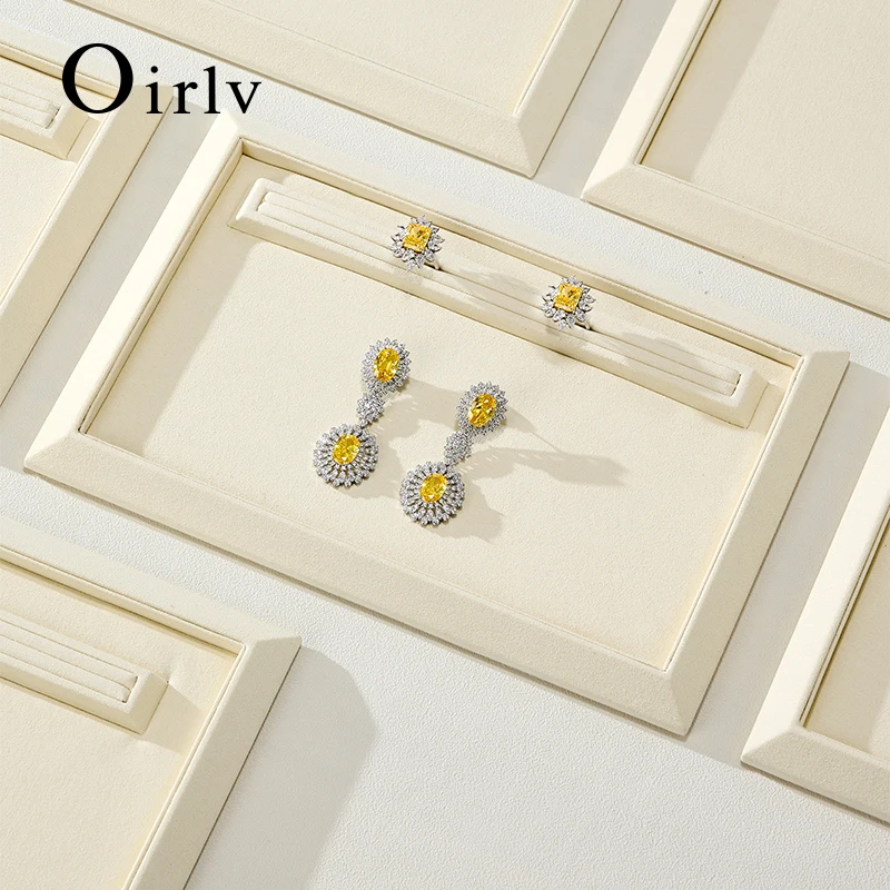 

Oirlv PU Leather Jewelry Tray Microfiber Ring Necklace Display Organizer Multifunctional Viewing Plate for Jewelry Storage