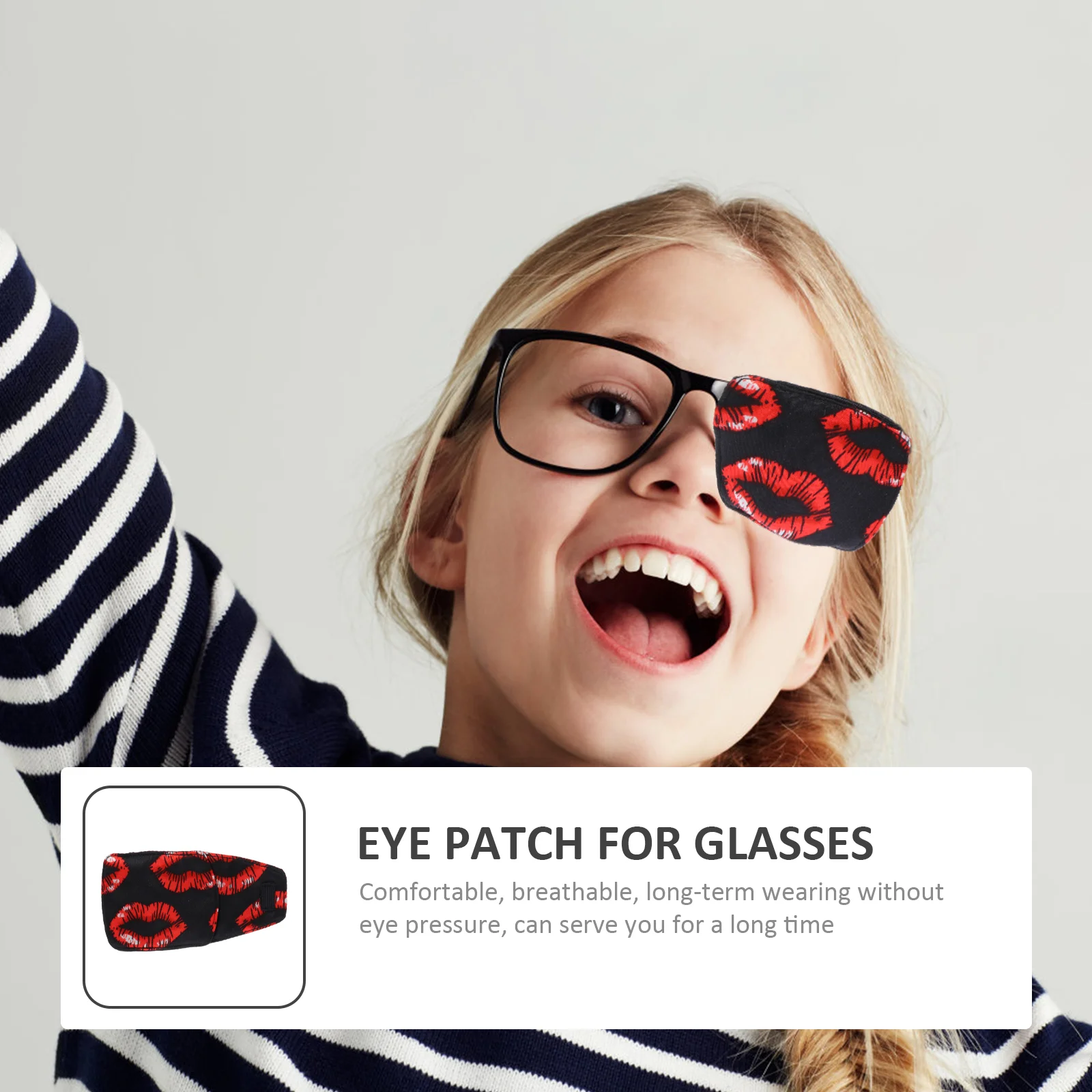 Gafas de baja visión de seda suave, parche en el ojo para niños, tela transpirable para ambliopía