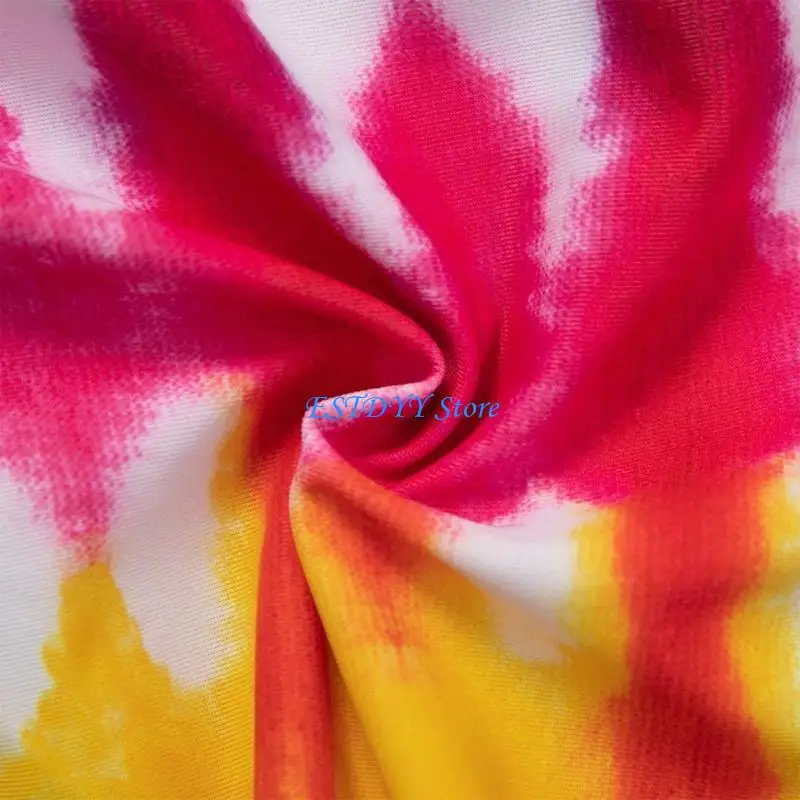 

G6DE Women Bathing Suit Two Piece Swimsuit Tie Dye Set Sexy Swimwear for Beach