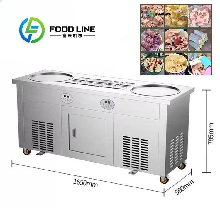 Fresh Keeping Type Thai Ice Cream Roll Machine Low Temperature Environment Lock Original Nutrition And Sweet Taste Of Materials