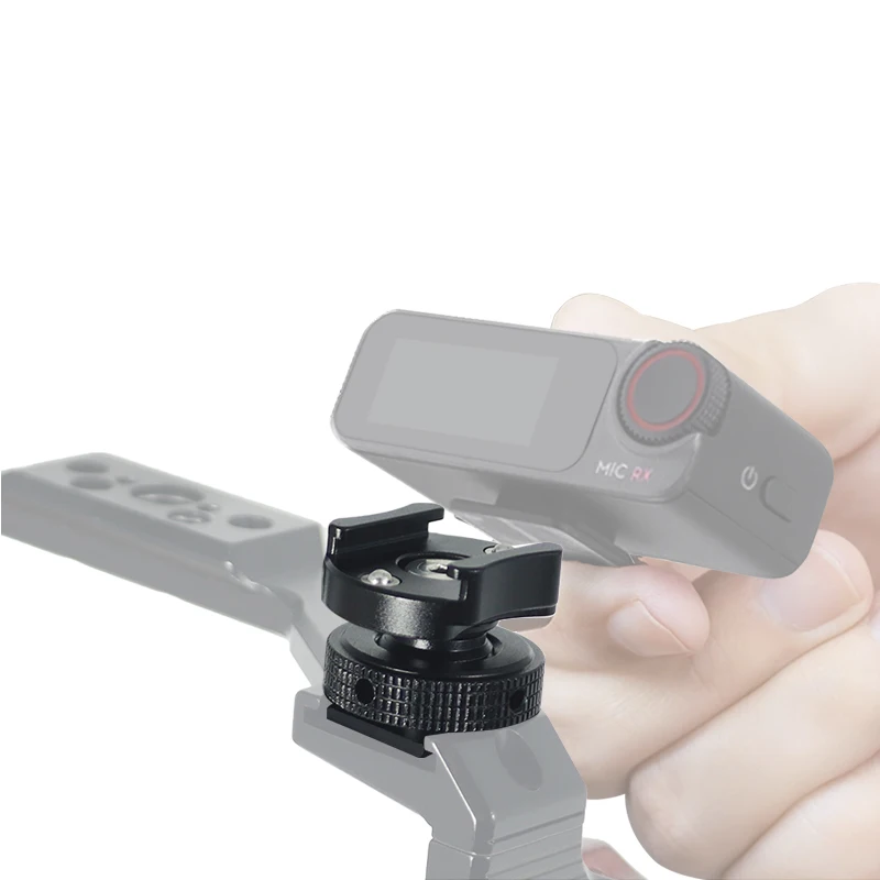 360° drehbarer Kaltschuh-Montageadapter aus Aluminium für Rode DJI Mikrofon, Anti-Drop-Schuhverlängerung für LED-Licht, Mikrofon, Kamerakäfig