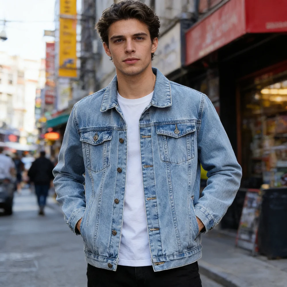 Spring Autumn Men's Denim Jackets Fashion Man Retro Streetwear Jeans Jackets Classic Men Windbreaker Workwear Trucker Jackets