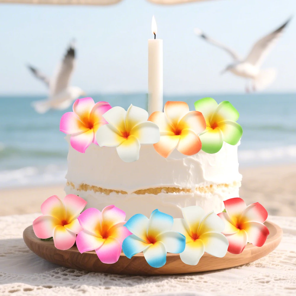 10 Stück 9 cm große künstliche Blumen, Hawaii-Strand-Party-Dekoration, künstliche Blumen für Hochzeit, Brautdekoration, DIY-Bastelgeschenk, Girlanden-Zubehör – Detail 3
