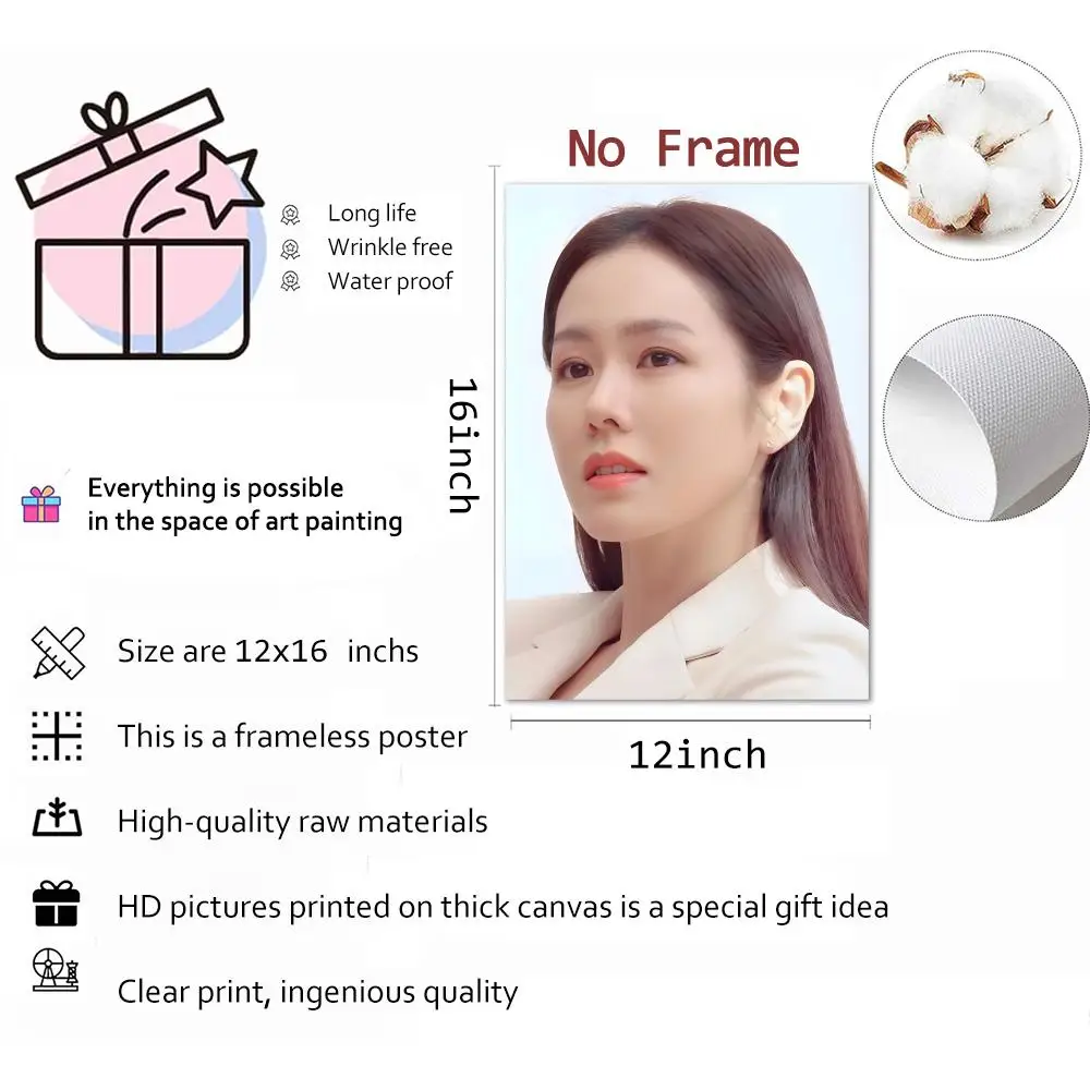 Son Ye-Jin Individual Actress Painting Calligraphy Canvas Print Wall Mural for Living Room Decor Gifts