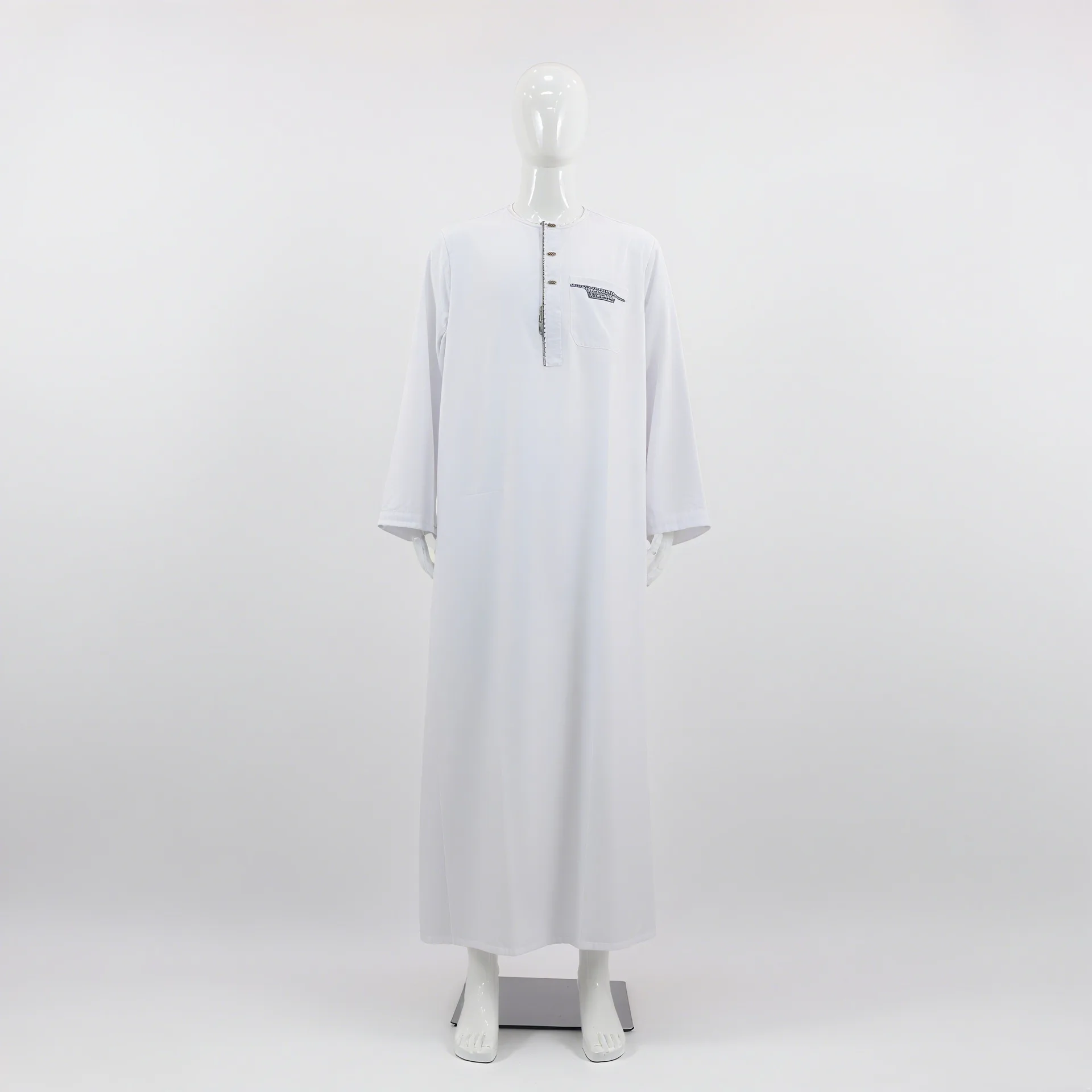 Mens Musulmano Jubba Thobe Manica Lunga Veste Abaya Casual Maschio Islam Arabo Caftano per Gli Uomini Abito S saudita Arabo Thoub Marocchino Caftano