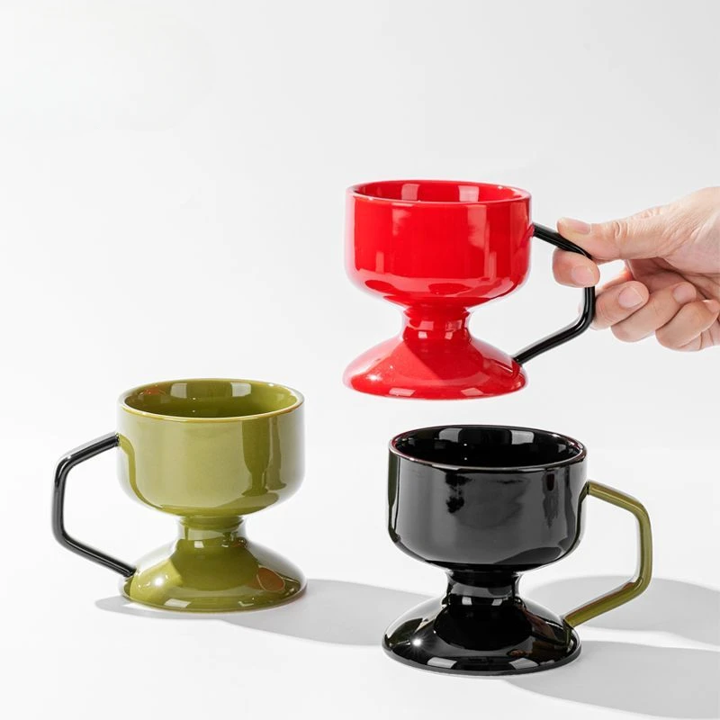 

Light Luxury Contrasting Ceramic Mug, High-value Ice Cream Yogurt Cups,Breakfast Milk Coffee Mugs, Couple Tea Cup Birthday Gift